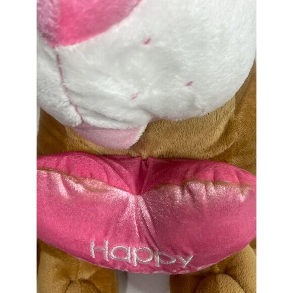 Valentine’s Day Puppy Plush Tan & Pink Heart Dog 15” - Picture 5 of 13